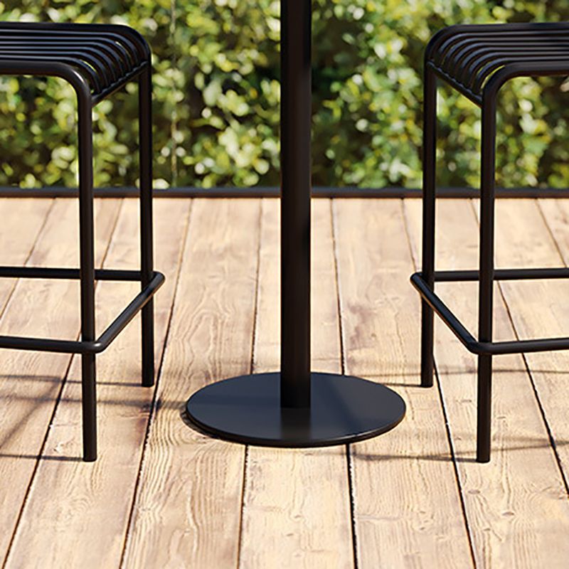 Industrial Outdoor Bar Stool Table 41.3"H Metal Round Bar Table with Pedestal Base
