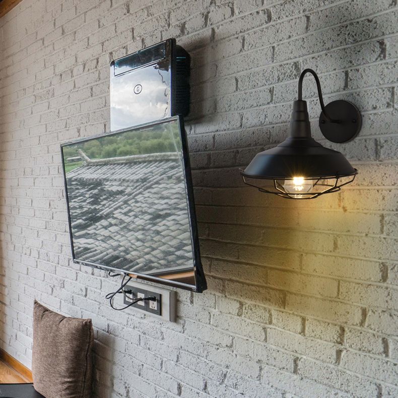 1 Light Metal Wall Mounted Light Fixture Industrial Lantern Wall Sconce Light Fixtures for Hall And Foyer