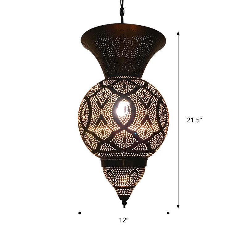 Lampada a sospensione in ottone metallico uovo/vaso/capsula Light Arab Arab Arab Arab Arab With Oval/Spot/Double Ring Pattern