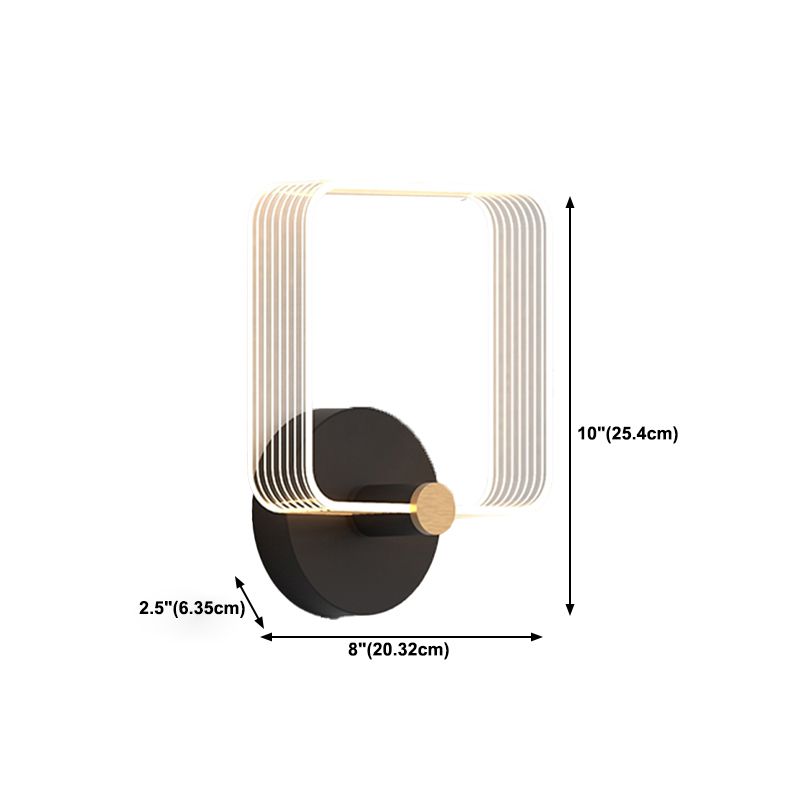 Geometry Shape Metal Wall Lighting Idea Modern Style 1 Light Wall Mounted Lamp in Black