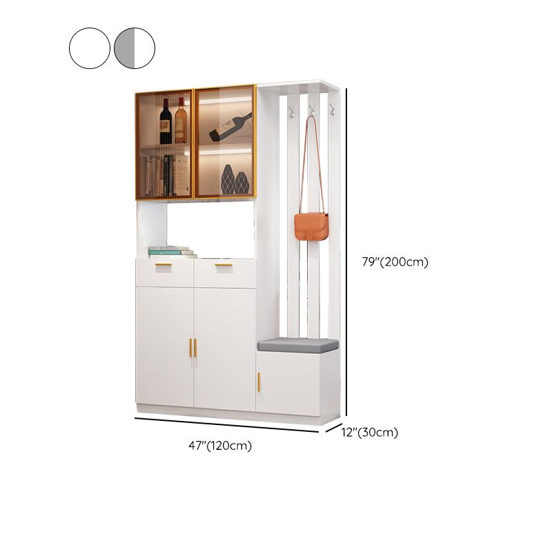 Contemporary 3-door Wooden 11.81" Wide Accent Cabinet with Drawer