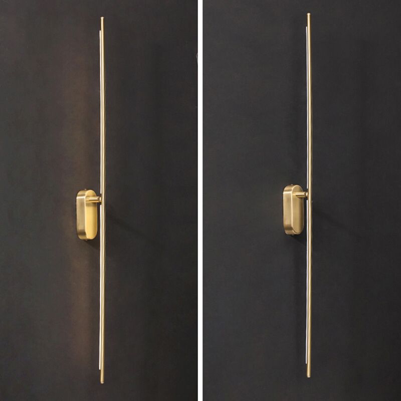 Acryl messing LED -muur sconce in moderne beknopte stijl koper lineair wandlicht voor binnenruimtes
