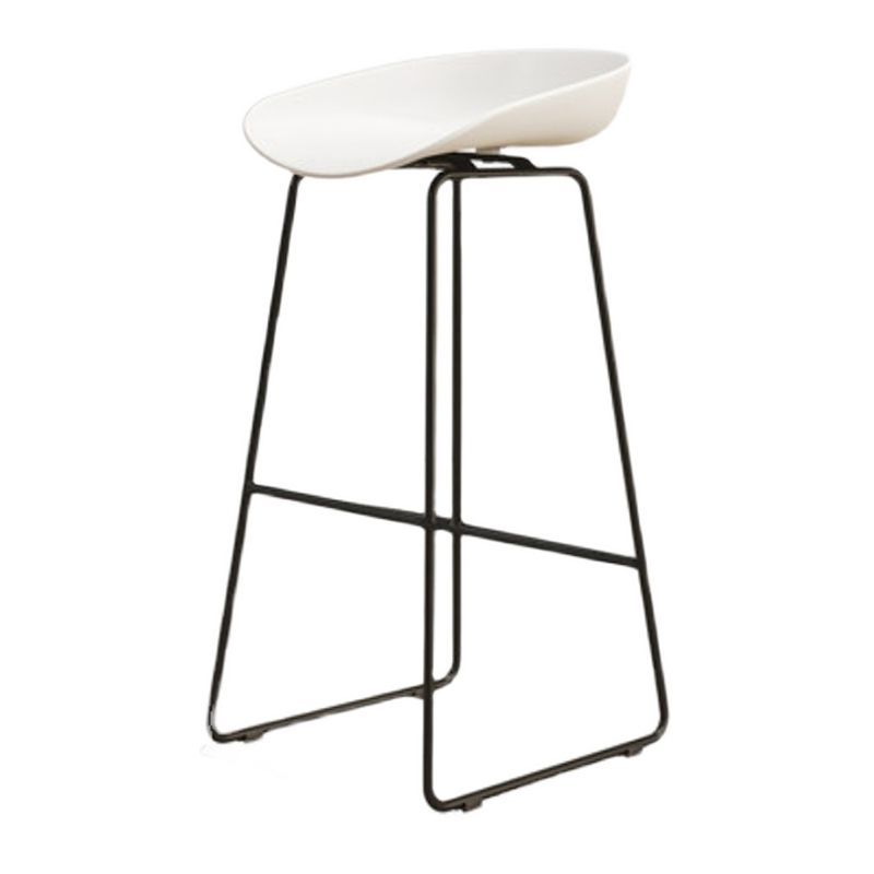 Modern Armless Backrest Counter Stool Iron Dessert Shop Bar Stool with Acrylic Seat