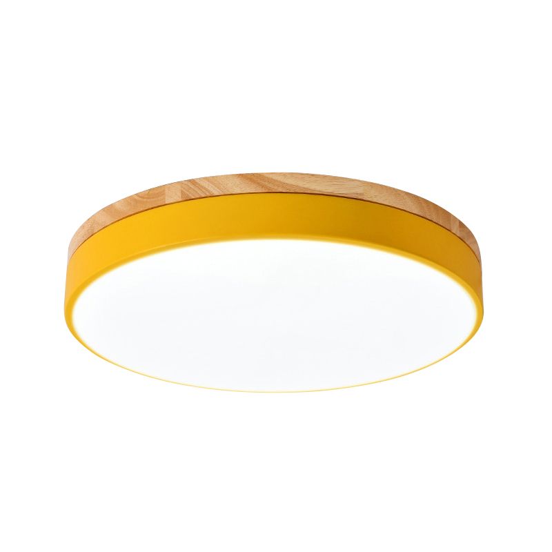 Lámpara de techo acrílica para dormitorio infantil, luz de techo circular delgada de color caramelo, Macaron Loft