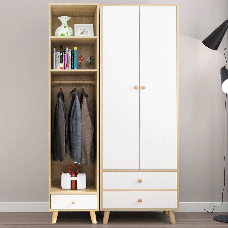 Contemporary Indoor Storage Cabinet Matte Finish Cabinet with Wooden Legs