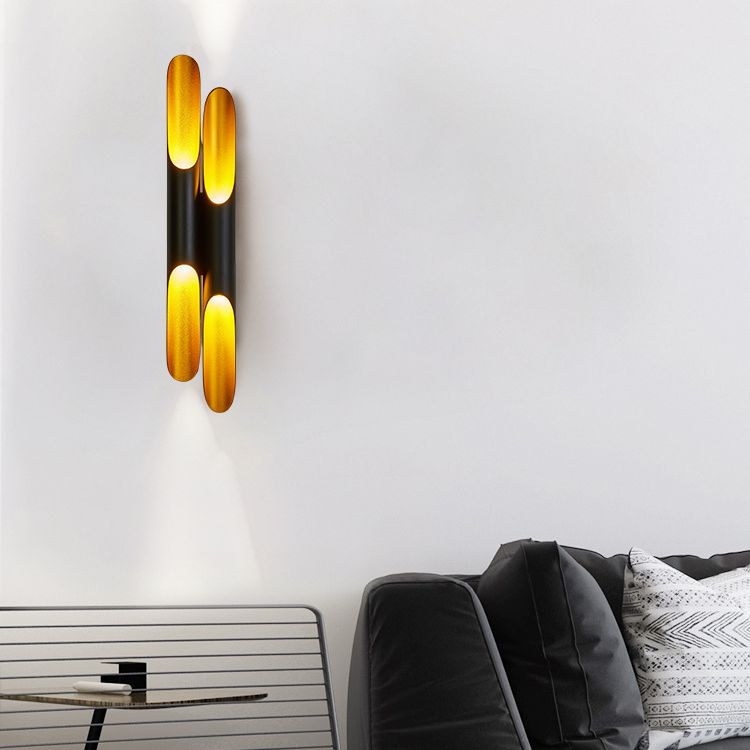 2-Lights Slant Cut Pipe Shaped Wall Lamp Post-modern Style Metal Sconce Light for Coffee Shop Restaurants