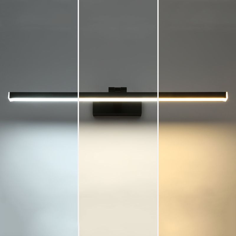 Lineaire SCONCE LICTE FICTURE Hedendaags aluminium LED Badkamer Wandlamp in het zwart