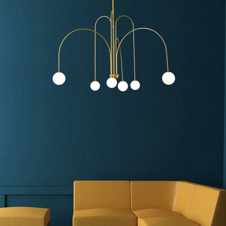 Modern Metal Chandelier Light Fixtures Multi-Head Suspension Pendant Lamps for Living Room