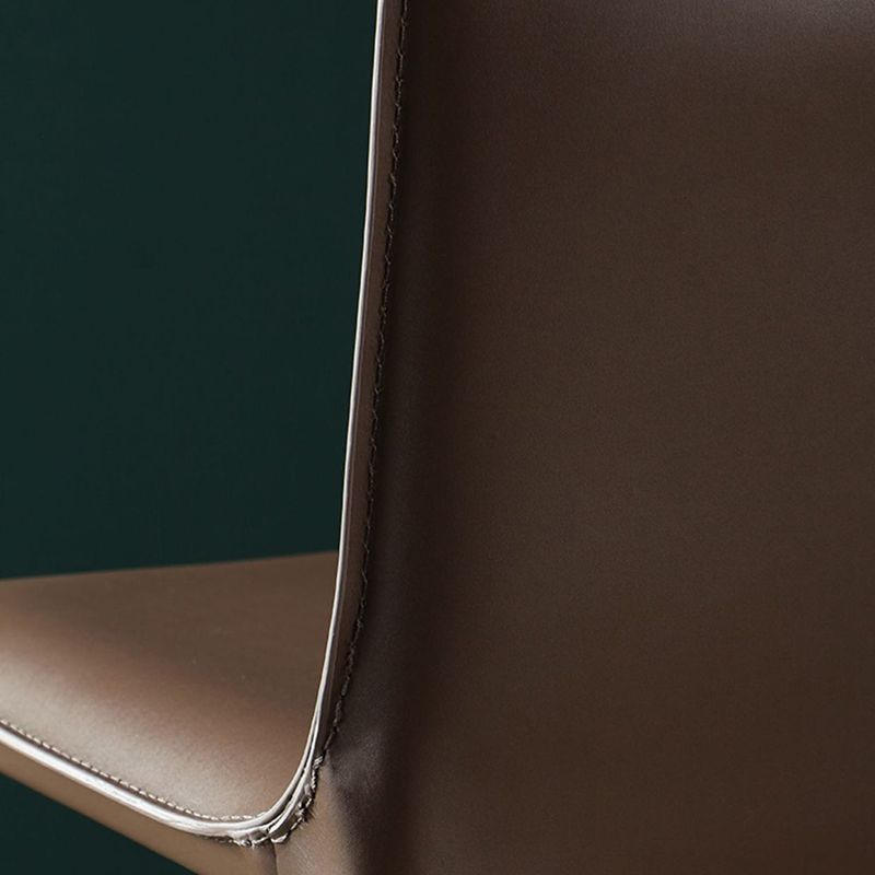 Taburete de bar de cuero para cafetería, reposapiés rectangular, respaldo bajo, altura de mostrador, 1 pieza