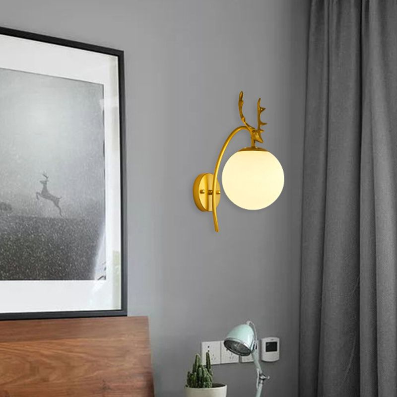 Stile moderno sferico sferico muro di applique in vetro 1 flione leggero per balcone delle scale