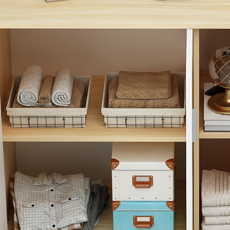 Rectangle Wood Accent Cabinet with 5 Drawers and Straight Legs Side Cabinet