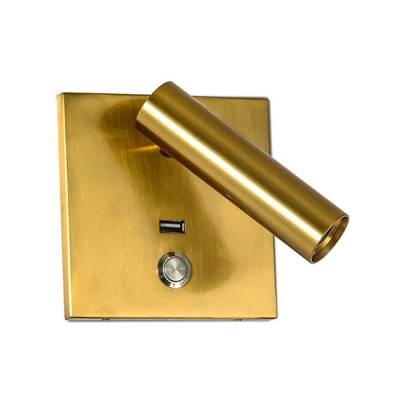 Lampe à applique à LED de base en métal carré 4.3 "H MINI MINI MINI MINI MONTRE LECTURE POUR LA CHAMBRE