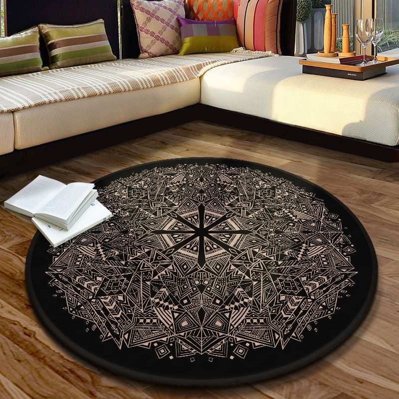 Multi Color Moroccan Rug Synthetics Blossom Patterned Carpet Anti-Slip Backing Stain Resistant Machine Washable Rug for Dining Room