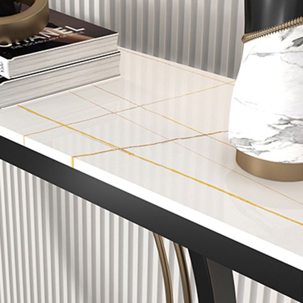 Contemporary Stone Console Sofa Table Rectangle End Table for Hall