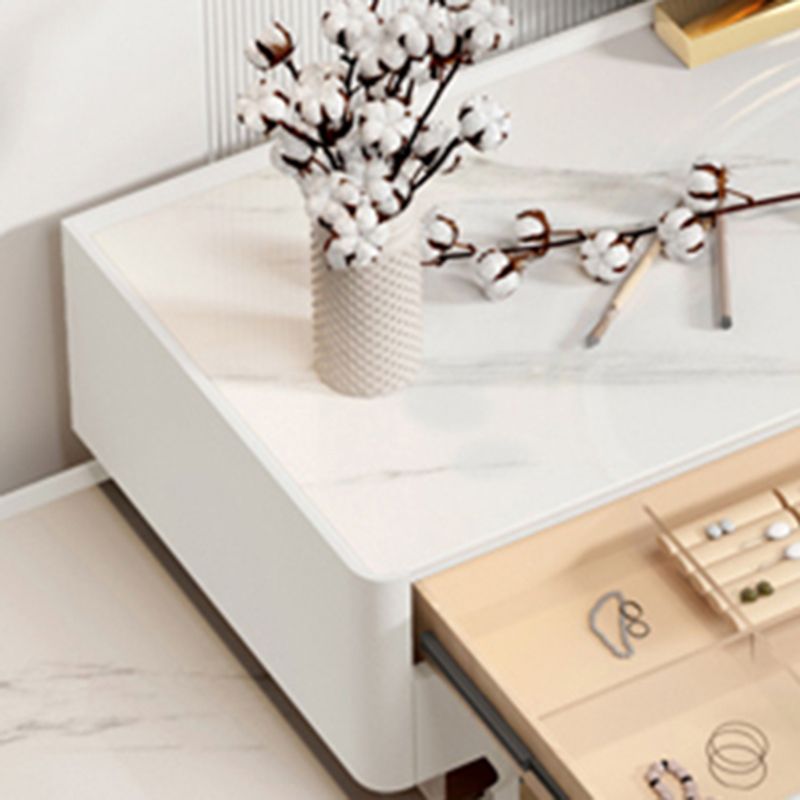 Contemporary Makeup Vanity Desk Slate Top Vanity Dressing Table Set