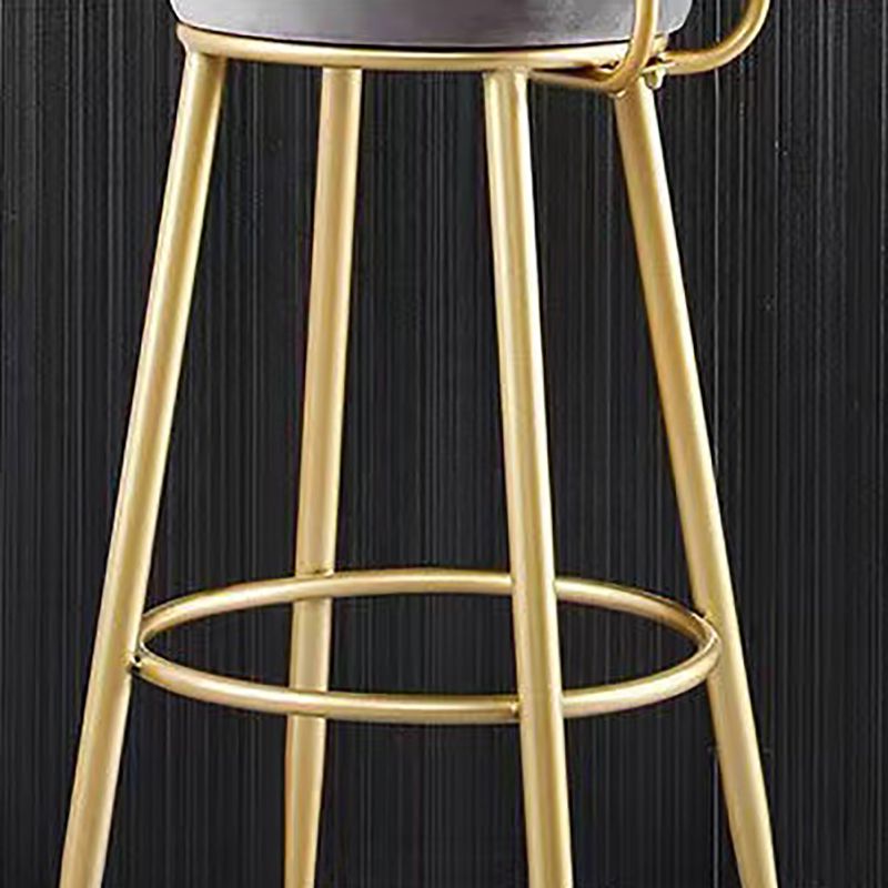 Scandinavian Round Armless Counter Stools Upholstered Bar Stools for Home