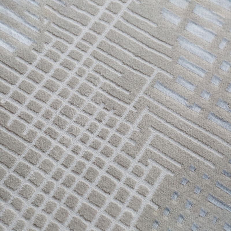 Gray Living Room Carpet Casual Solid Color Area Carpet Polyester Washable Indoor Rug