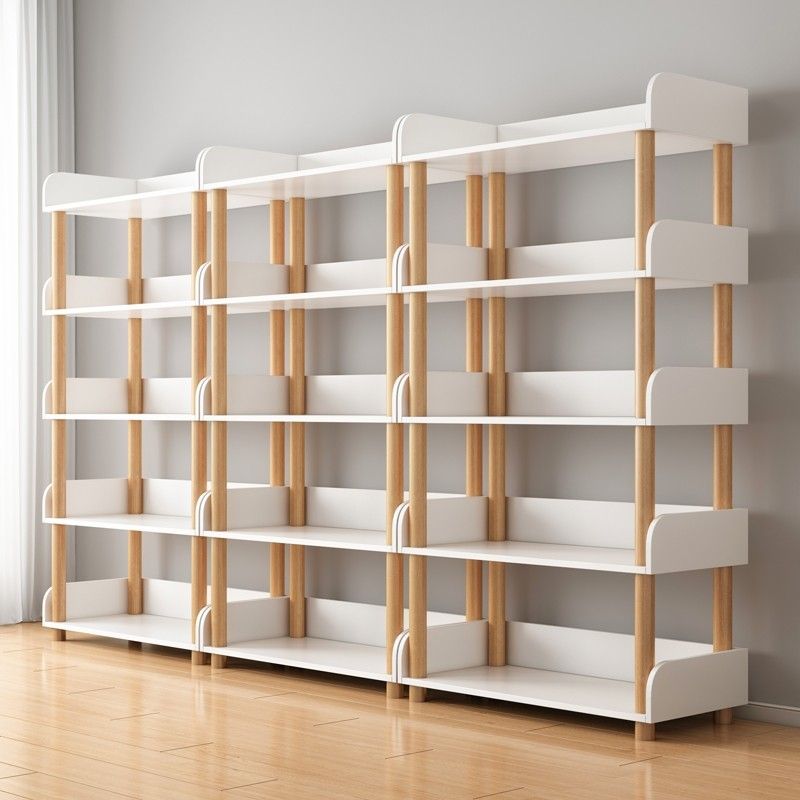 Open Wooden Bookcase Modern Minimalist Home Living Room Bookshelf