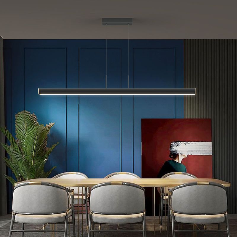 Contemporary Linear LED Chandelier Light Fixtures Restaurant Hanging Chandelier