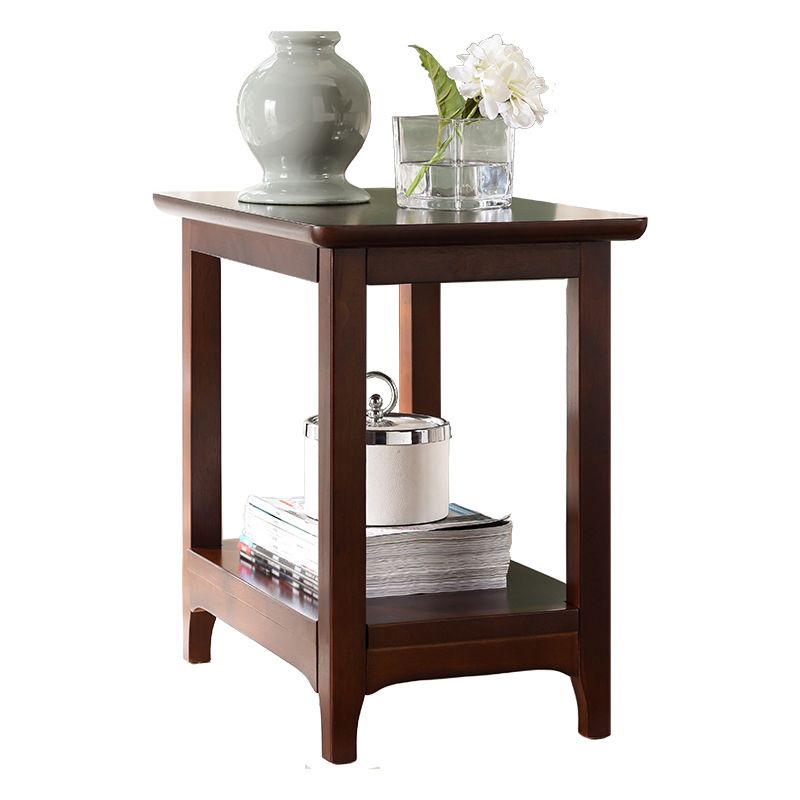 Rectangular Coffee Table with 4 Legs in Wood/black/walnut Rubber Cocktail Table