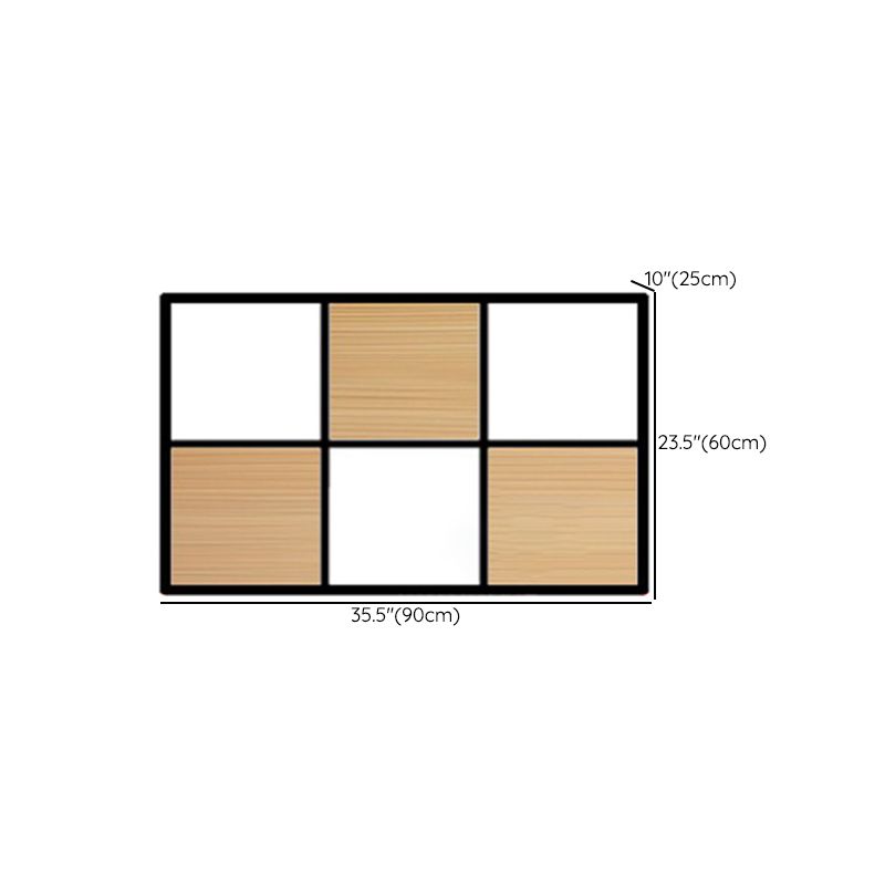 Contemporary Wooden Bookcase Floating Natural Closed Back Bookshelf