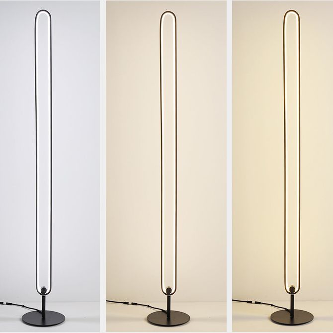 Ambiente de dormitorio elíptico Lámpara de lámpara de metal LED Minimalista Luz en negro