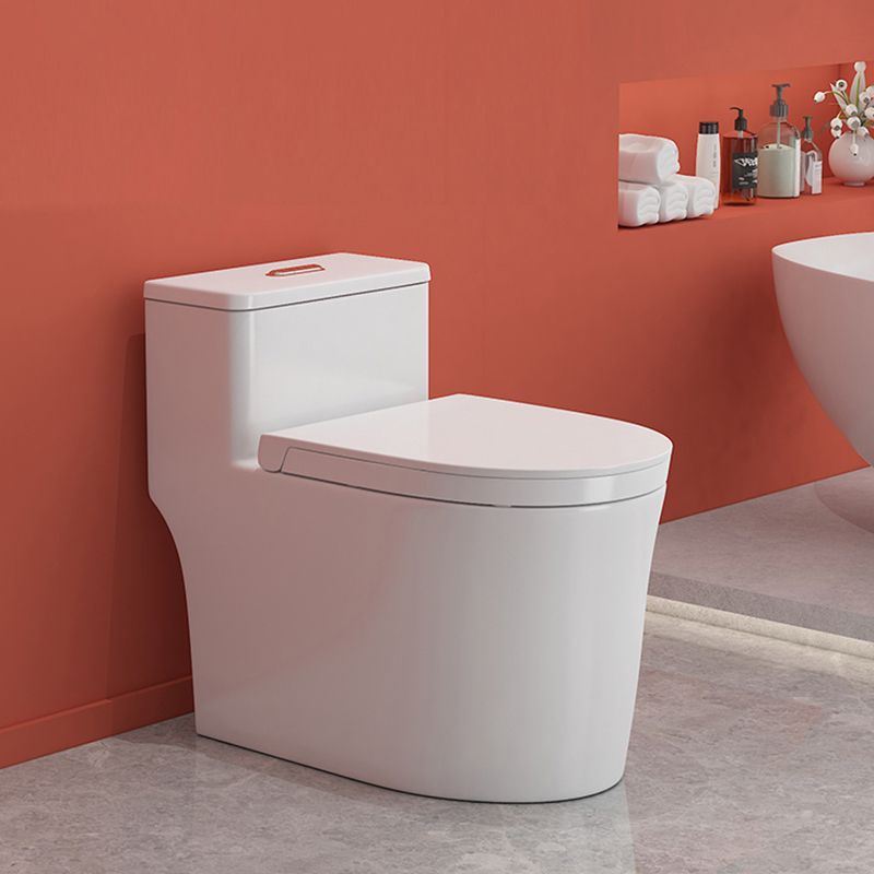 Traditional Floor Mount Toilet White Seat Included Toilet Bowl for Bathroom
