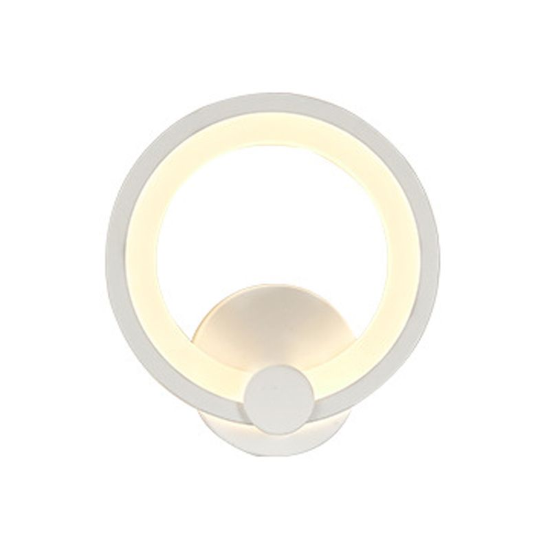 Contemporary Style Geometric Wall Mounted Lamps Metal 1 Light Wall Mounted Lights in White