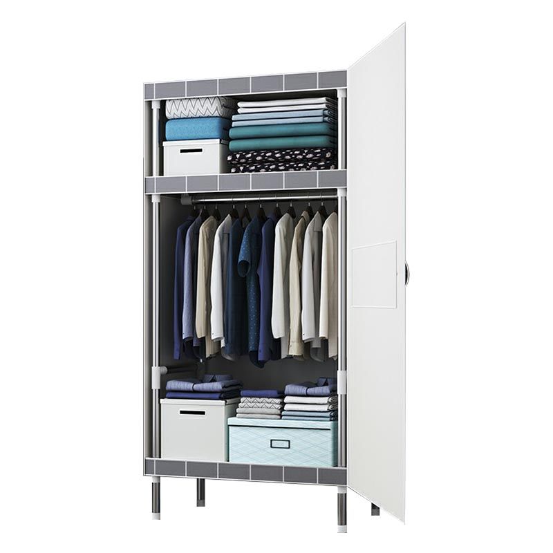 Cloth Cabinet Steel Pipe Wardrobe Cabinet, Modern 3-door Wardrobe Armoire