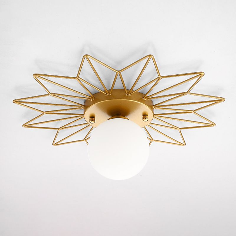 Industrial Ceiling Light Creative Flush Mount Ceiling Light Fixture with Glass Shade
