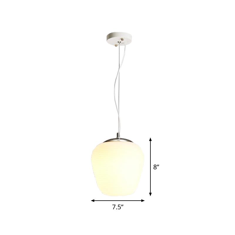Luz colgante nórdica elegante 1 luz de colgra de ópalo de luz en blanco para la isla de cocina de la oficina