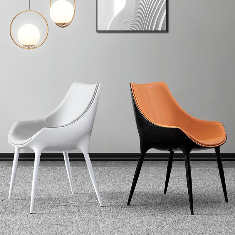 Sillas de comedor estilo moderno Sillas auxiliares con brazos de cocina y patas de metal (juego de 2)