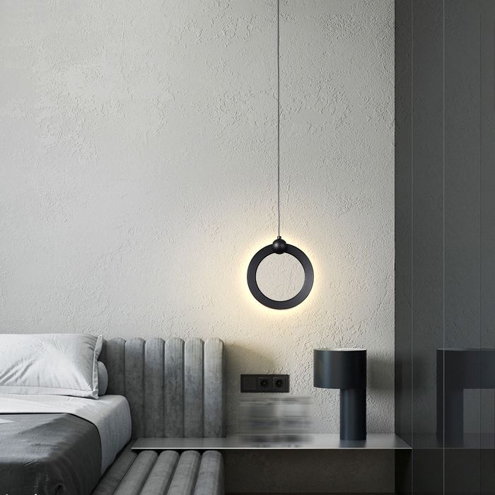 Acryl cirkelvormige LED -hangende lamp in moderne minimalistische stijl aluminium hanglamp voor slaapkamer