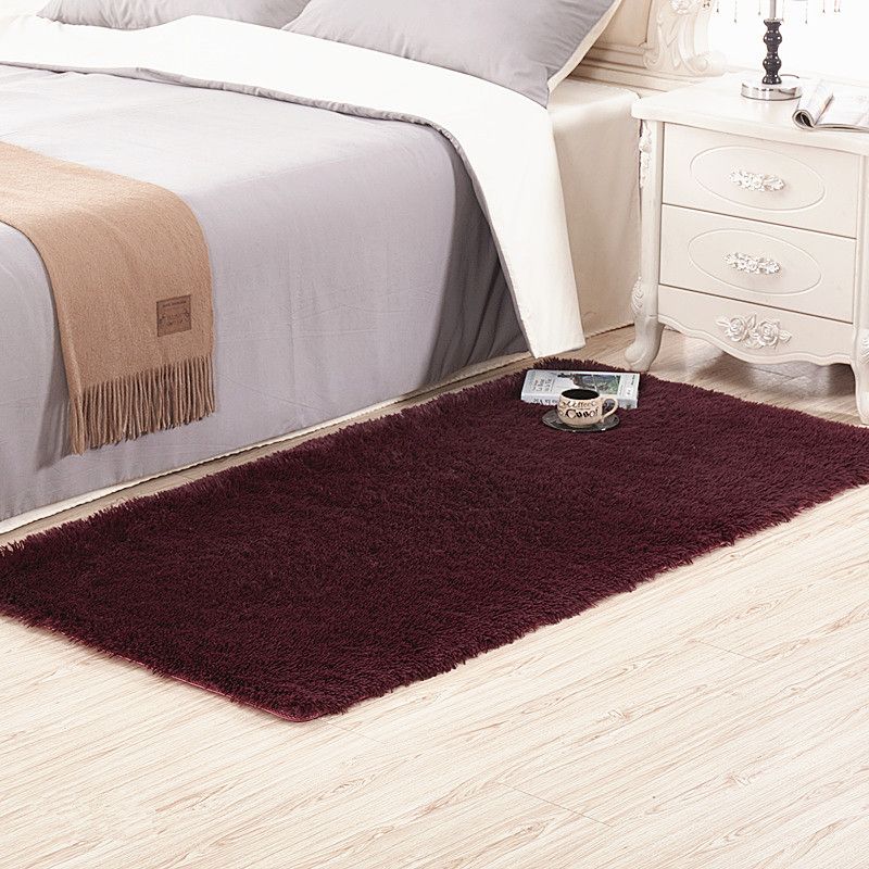 Chic Solid Color Area Rug Plush Modern Area Carpet Non-Slip Backing Rug for Bedroom