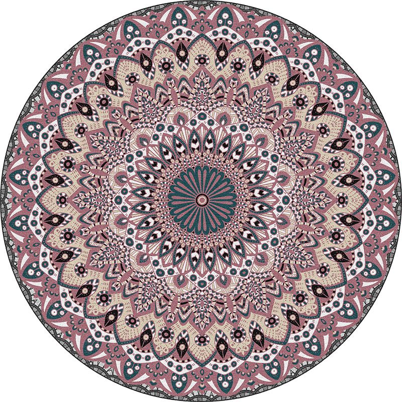 Rode woonkamer tapijt Shabby Chic Tribal Pattern Area Tapijt niet-slip achterste tapijt