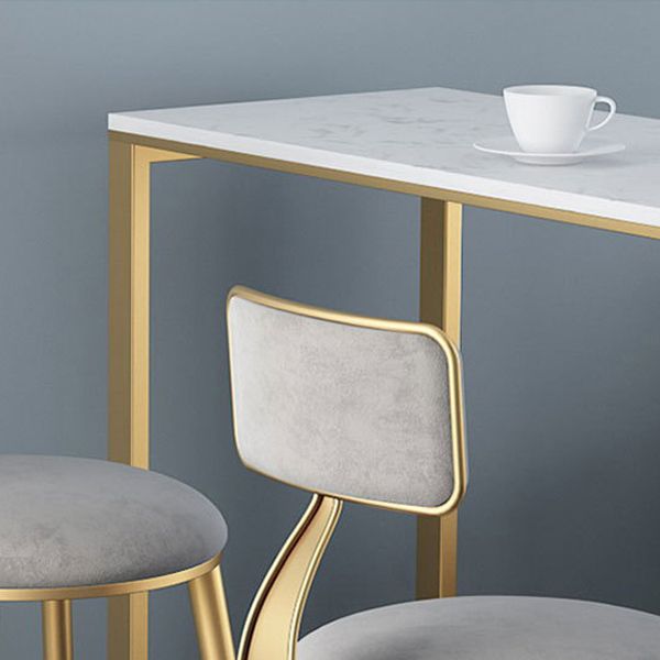 Contemporary Cushion Bar Stool Backrest Barstool with Gold Metal Legs