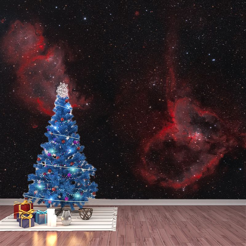 Galaxy Planet Wall Covering for Living Room, Water Resistant, Custom Size Available