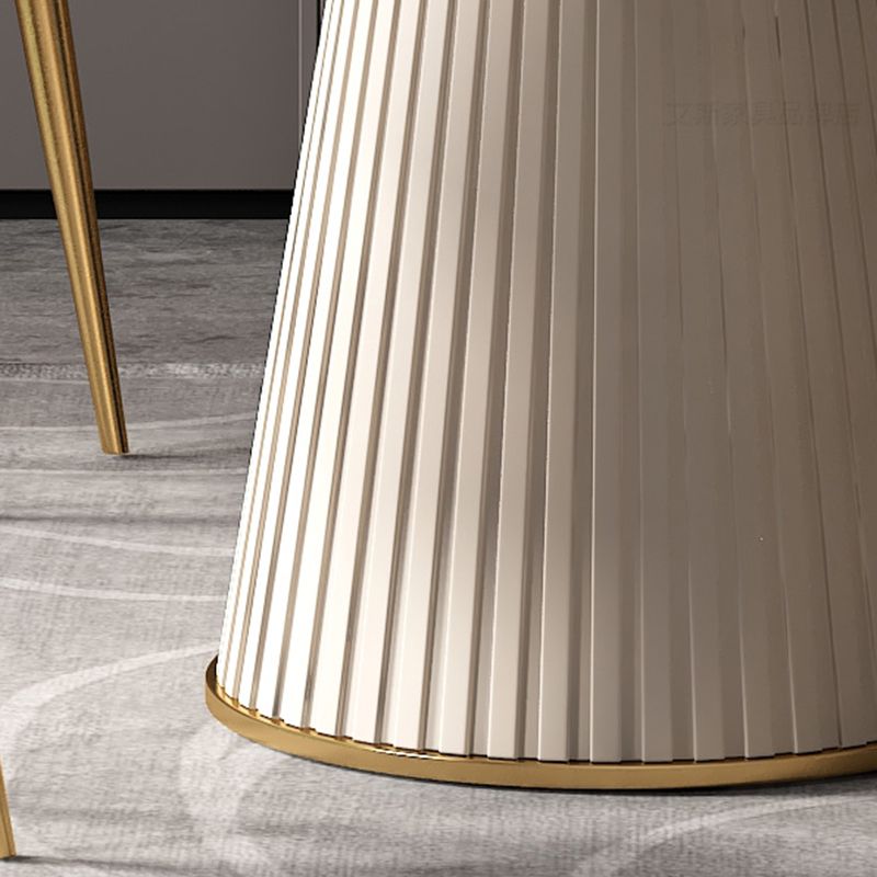 Stone Pedestal Table Contemporary Round Dining Table for Dinner Kitchen Home