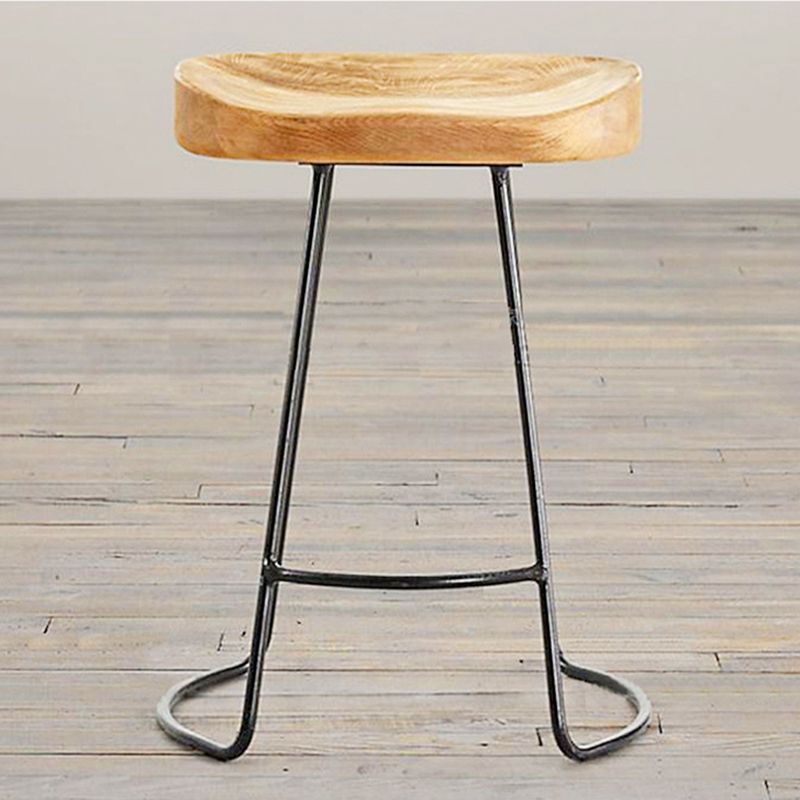 Saddle Seat Coffee Shop Bar & Counter Stool Modern Wood and Metal Dining Stool