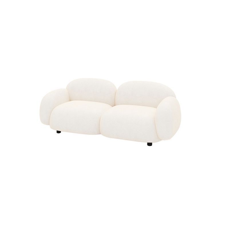 Contemporary Fabric Standard Settee Tight Back Rolled Arm Sofa