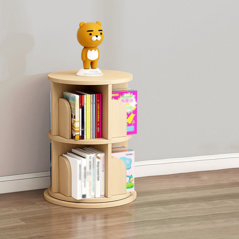 Contemporary Style Bookshelf Natural Solid Wood Bookcase for Home Office