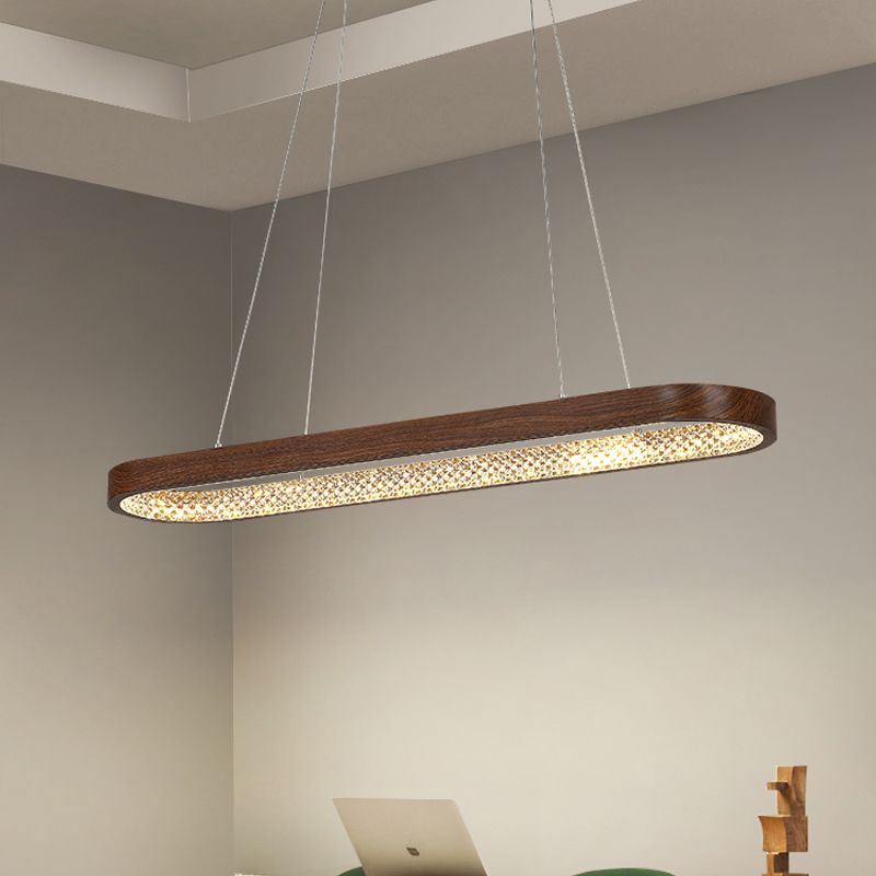 1 Light Oval Island Lights Contemporary Metal Island Pendants for Kitchen