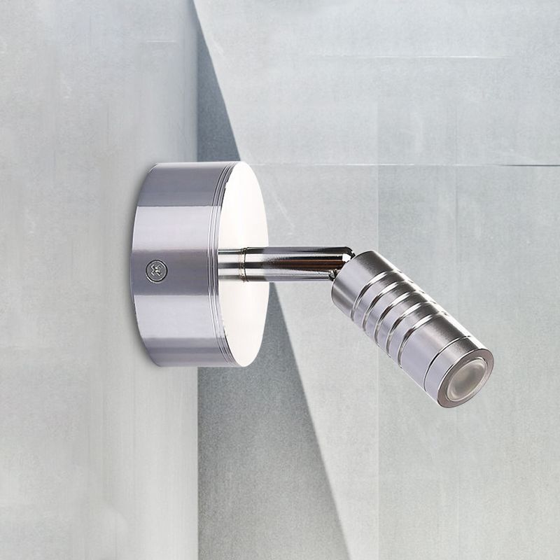 Contemporary Mini Tubed Wall Lamp Metal LED Bathroom Chrome Sconce Light Fixture in Warm/White Lighting