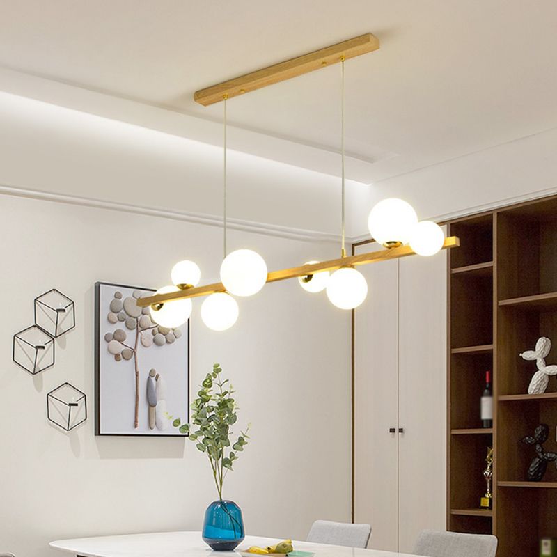 Nordic Style Iron Hanging Lamp Ball Shape Island Light Fixture for Bedroom