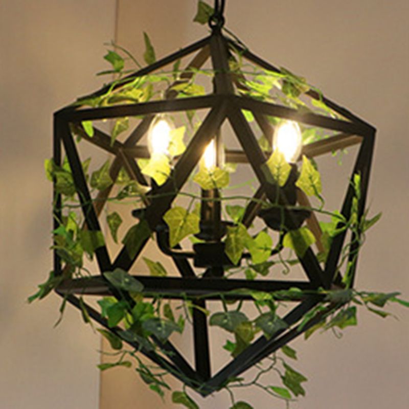 1 Light Pendant Light Fixture Industrial Metal Hanging Pendant Lights with Plants for Restaurant