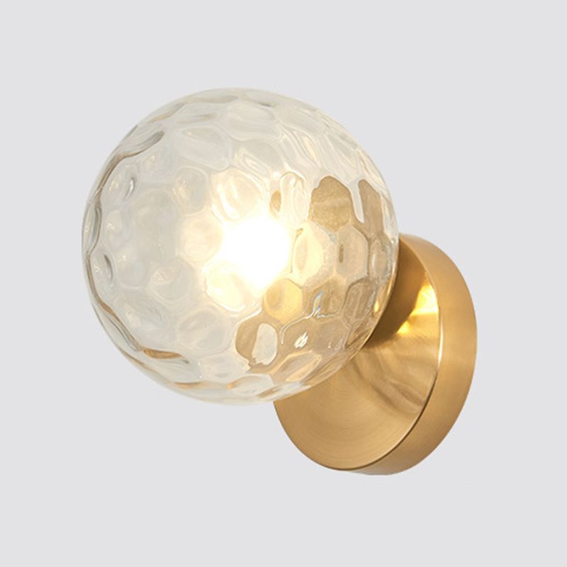 Glass Spherical Shape Wall Lights Modern Style 1 Light Wall Mount Fixture for Living Room