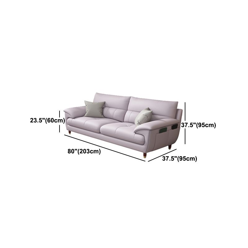 Contemporary Genuine Leather Stain-Resistant Sectional Couch with Storage
