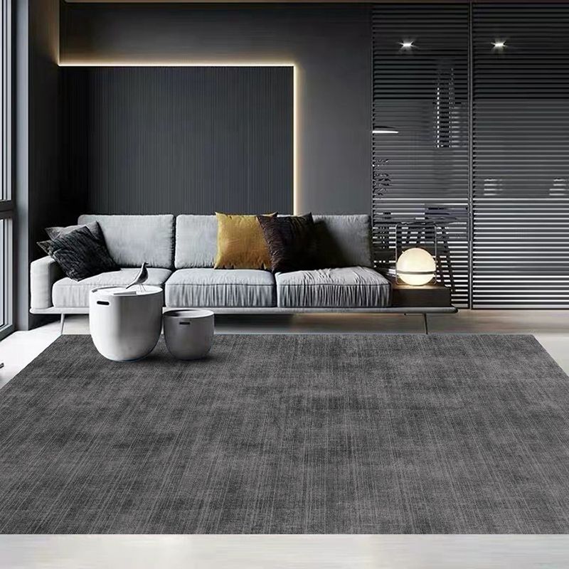Dark Red Modern Rug Polyester Pure Color Rug Stain Resistant Rug for Living Room