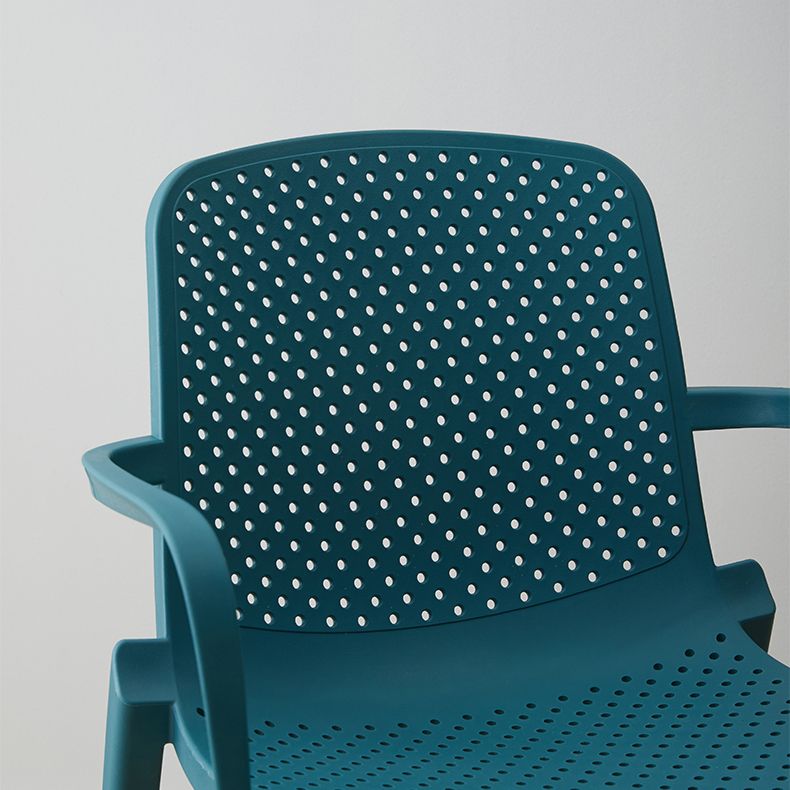 Scandinavian Plastic Dining Arm Chair Solid Back Kitchen Dining Armchair