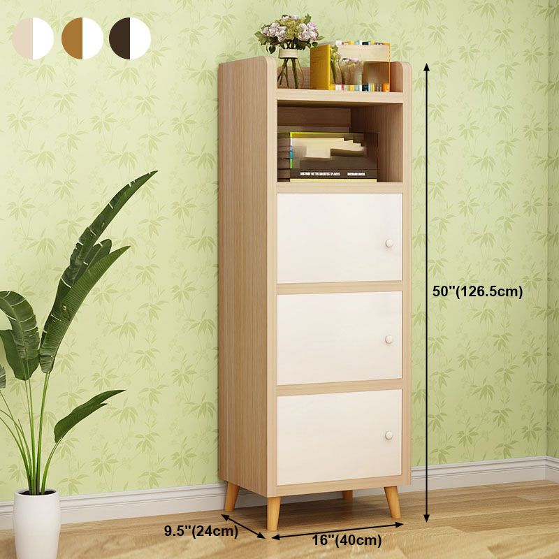 Contemporary Standard Bookcase Manufactured Wood Shelf with Doors for Home Office